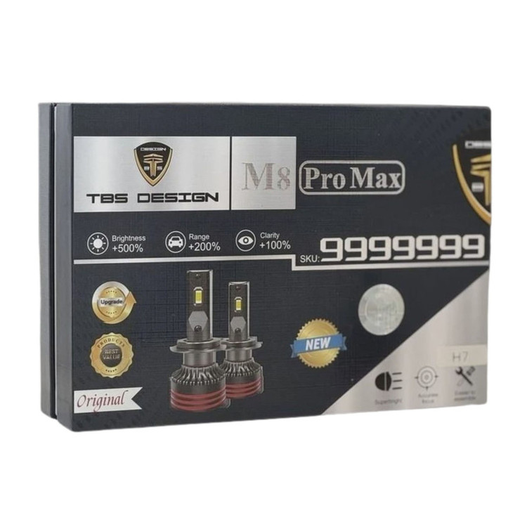 هدلایت خودرو تی بی اس دیزاین مدل M8 Pro Max H7 بسته دو عددی